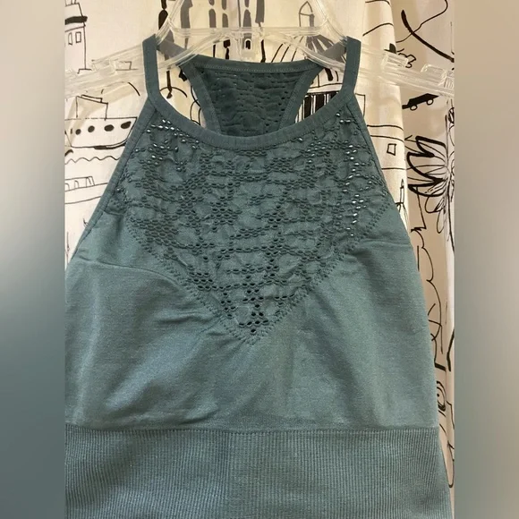 Betsey Johnson Bra Performance Racerback Fitness Sports Jade Teal Size Medium - Picture 12 of 13